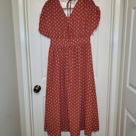 Molly Braken Red Maxi Dres Sz M - Picture 7 of 13